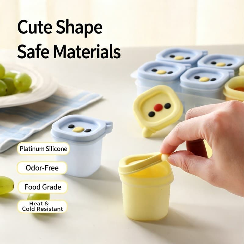 Bandeja de gelo para alimentos complementares de Silicone para bebês, caixa independente para freezer, molde para alimen