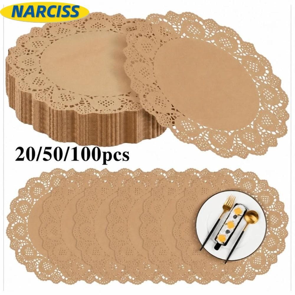 Tapete De Mesa De Papel Kraft NARCISSUSPW , Jogos Americanos Descartáveis De Grau De Cozimento Ecológico ,