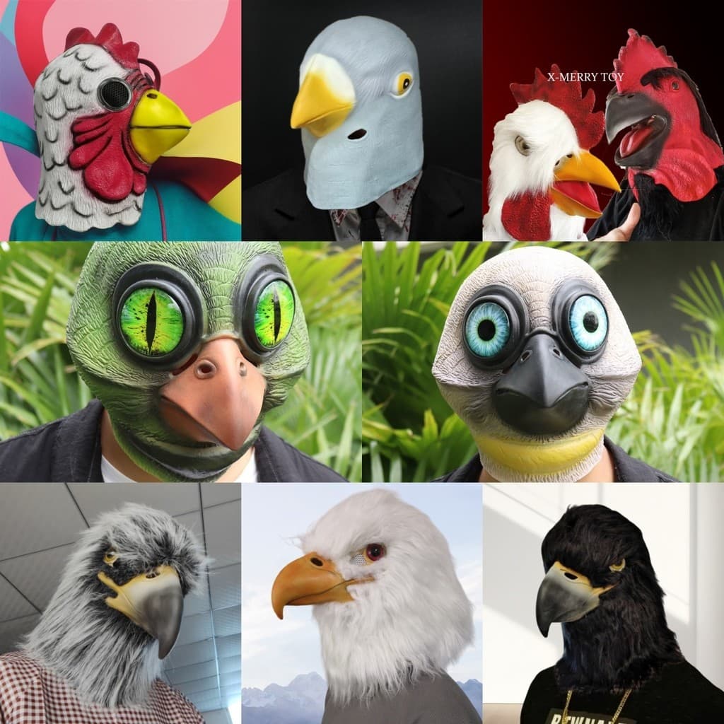 Máscara de águia pássaro Animal traje Cosplay máscara de cola