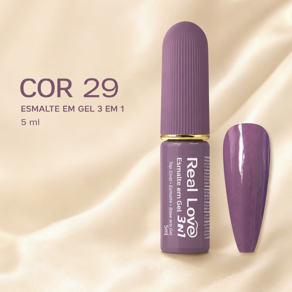 Esmalte em Gel 3 em 1 Real Love Cor 29 5ml