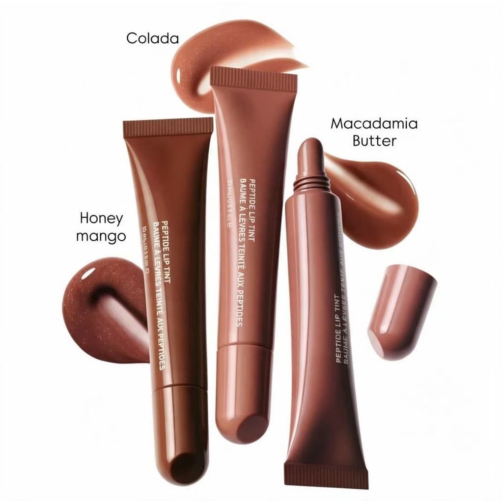 Hailey Peptide Lip Tint Macadâmia/Seda/Mel Manga Hidratante Bálsamo Labial Vidro De Longo Período