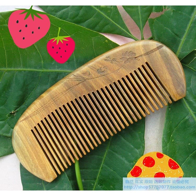 Importado novo estilo elegante pente escova verde sândalo pente dente YYM8-5 fácil de transportar pente 2026 ano novo ch