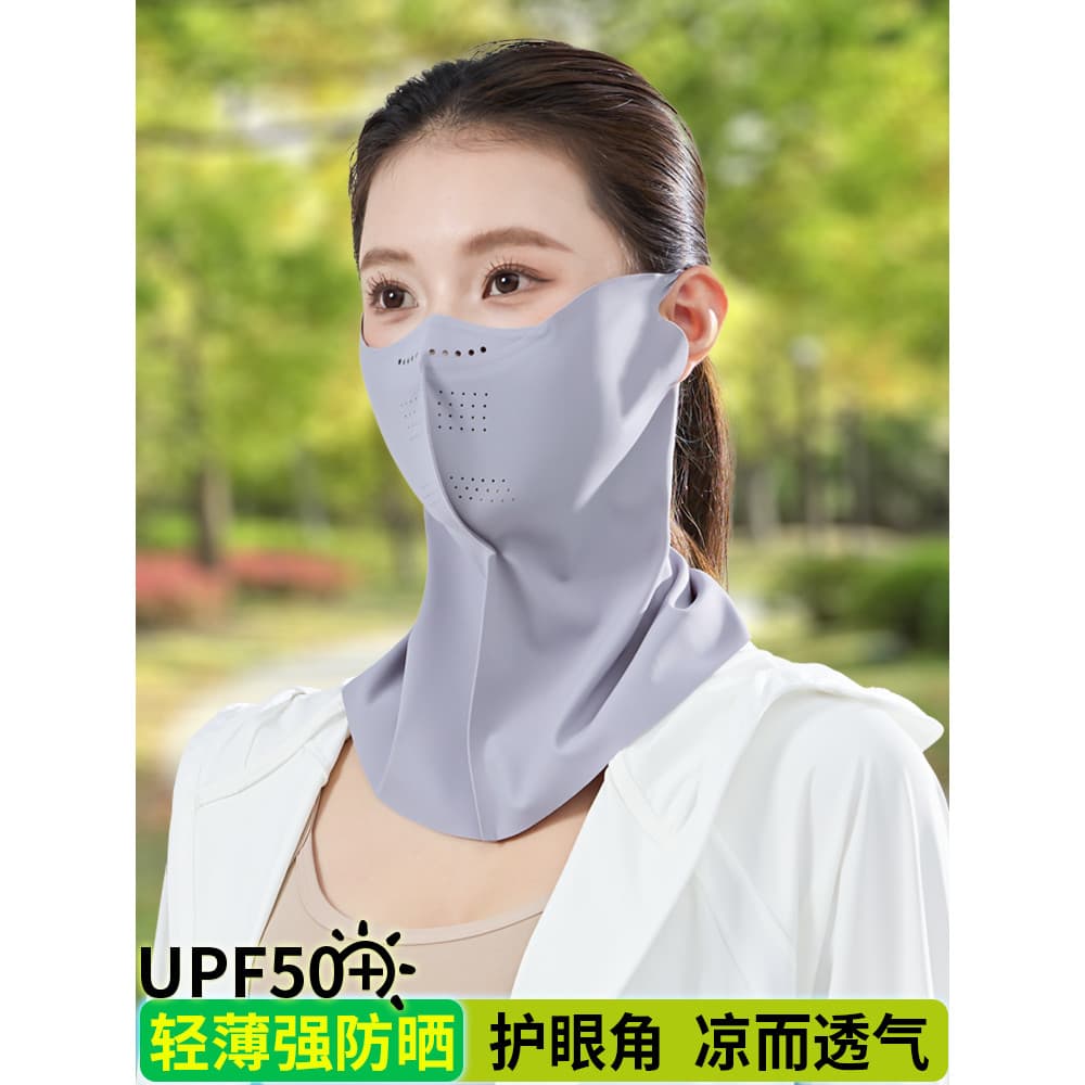 Verão protetor solar máscara facial respirável pescoço proteção feminino Anti-ultravioleta capa rosto cheio ciclismo con