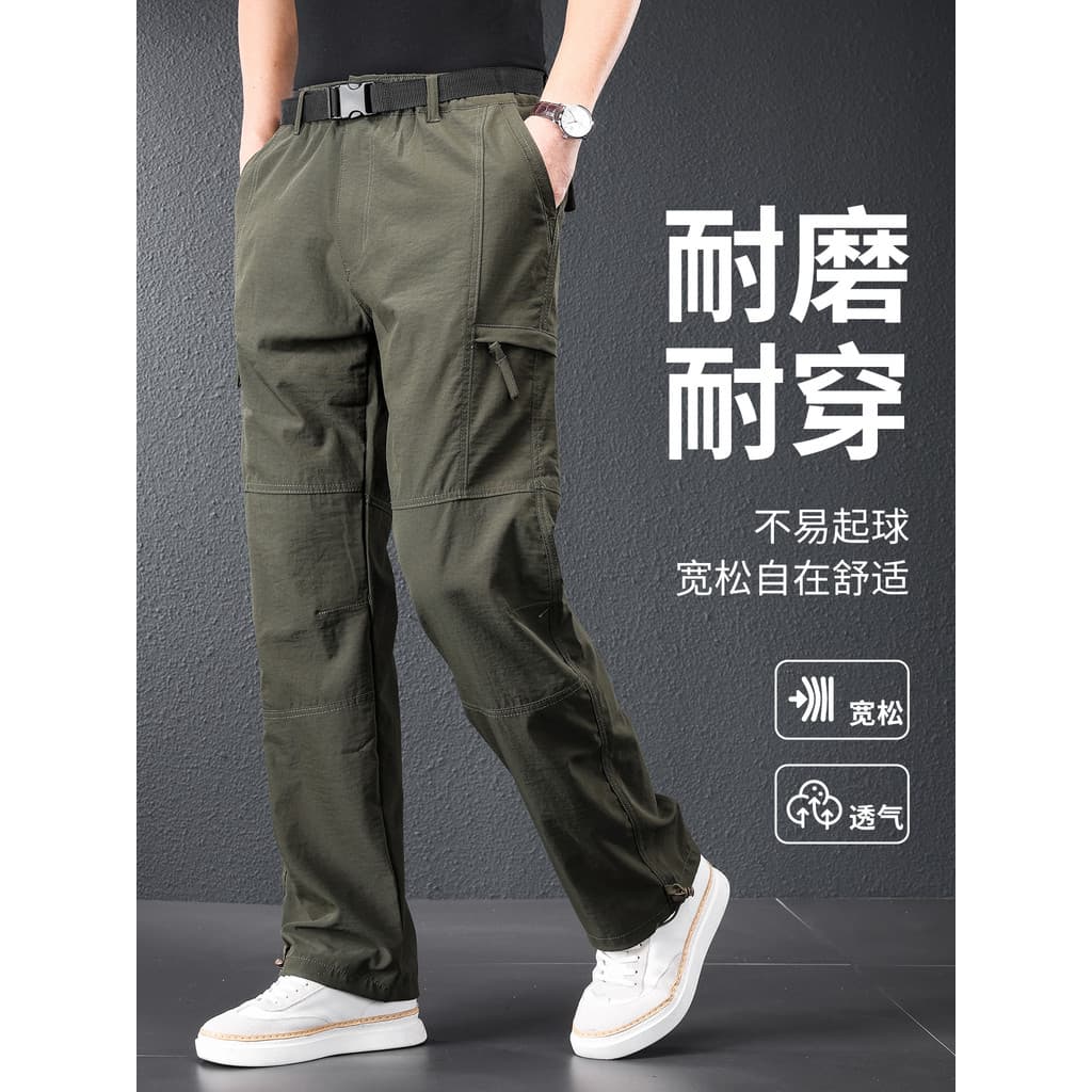 Calças casuais masculinas resistentes ao desgaste durável mais gordura plus Size macacão de secagem rápida estilo fino r