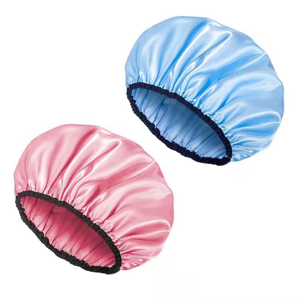 Touca de banho feminina, à prova d'água, banho de alto valor, moda, chuveiro, cozinha, à prova de fumaça, dupla, espessa