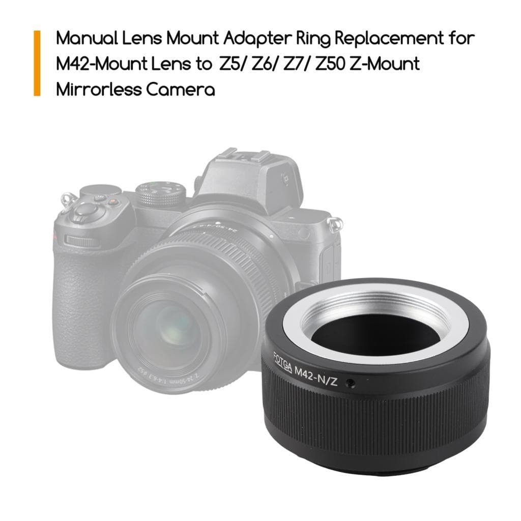 Adaptador de lente M42 Anel de montagem manual para câmera sem espelho Nikon Z Z5/Z6/Z7/Z50 Liga de alumínio com