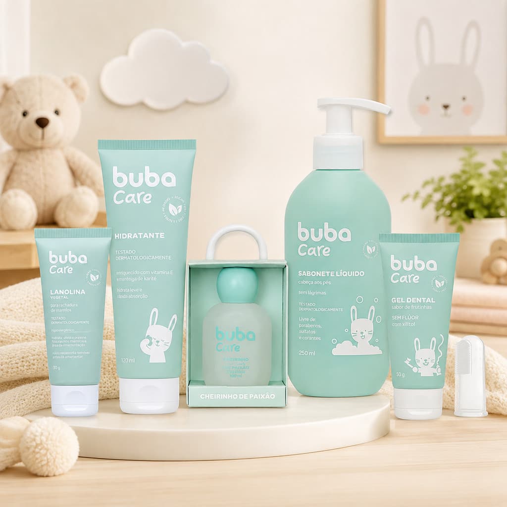 Kit Produtos Chá de Bebe Buba Care Hidratação Cuidados Bebê