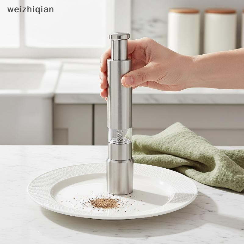 [T & B] Moedor Manual De Pimenta Em Aço Inoxidável , Aspereza Ajustável , Ferramenta De Tempero De Cozinha Para Cozinhar