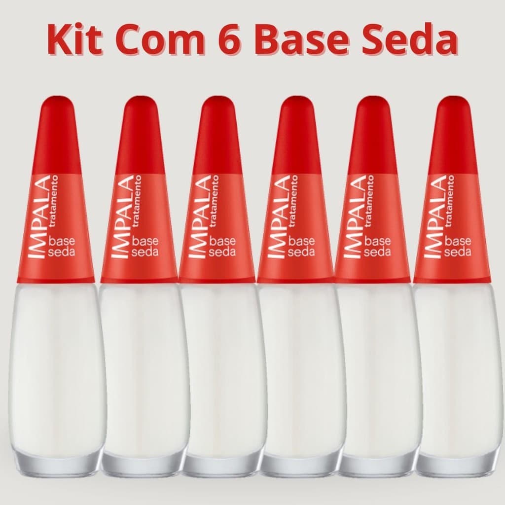 Kit com 6 Esmaltes Impala Base Seda | Preparação Perfeita para Unhas Impecáveis - Impala