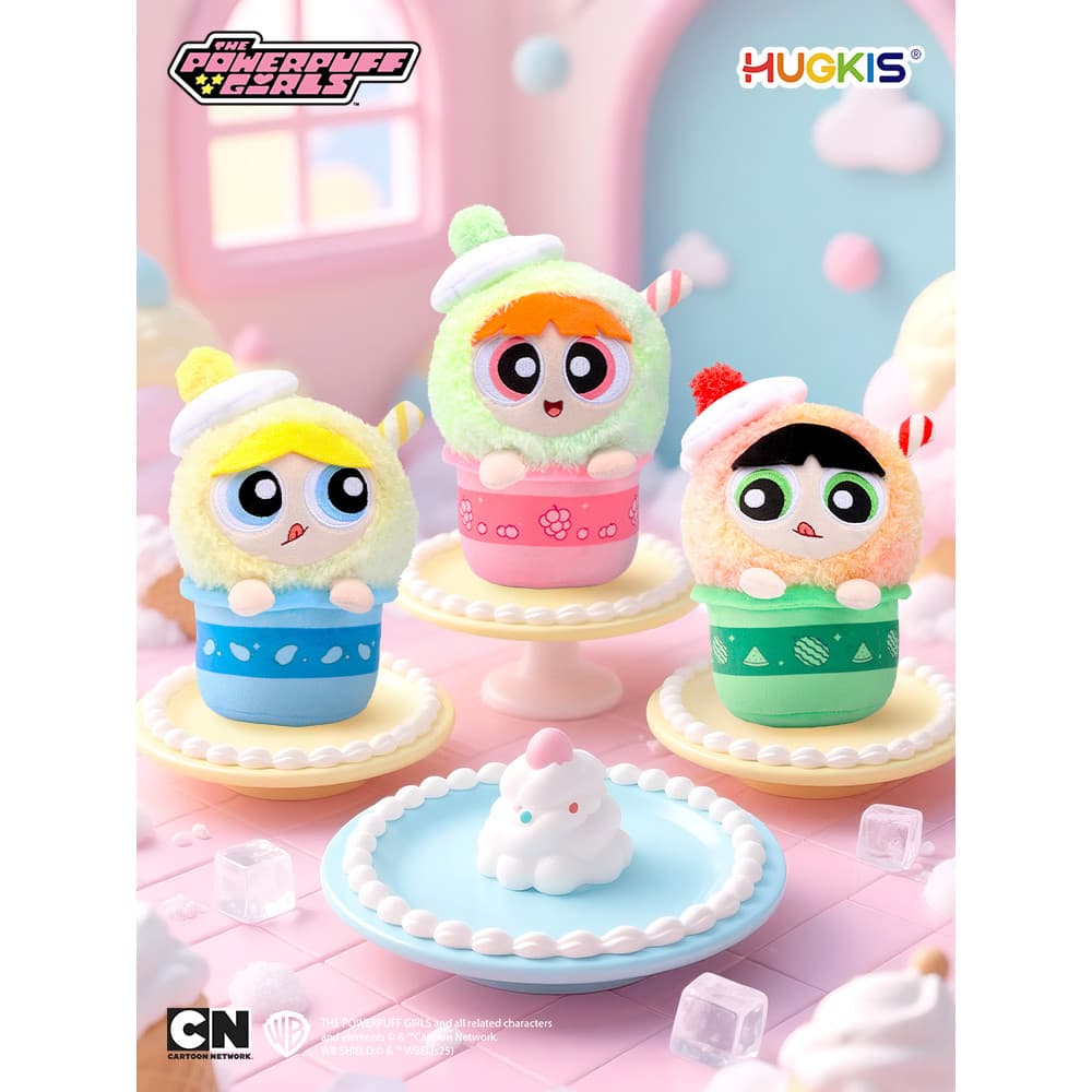 HUGKIS Powerpuff Girls Bola de Gelo Brinquedo de Pelúcia Bonito Bolha Smoothie Boneca Presente para Tanabata Feminino