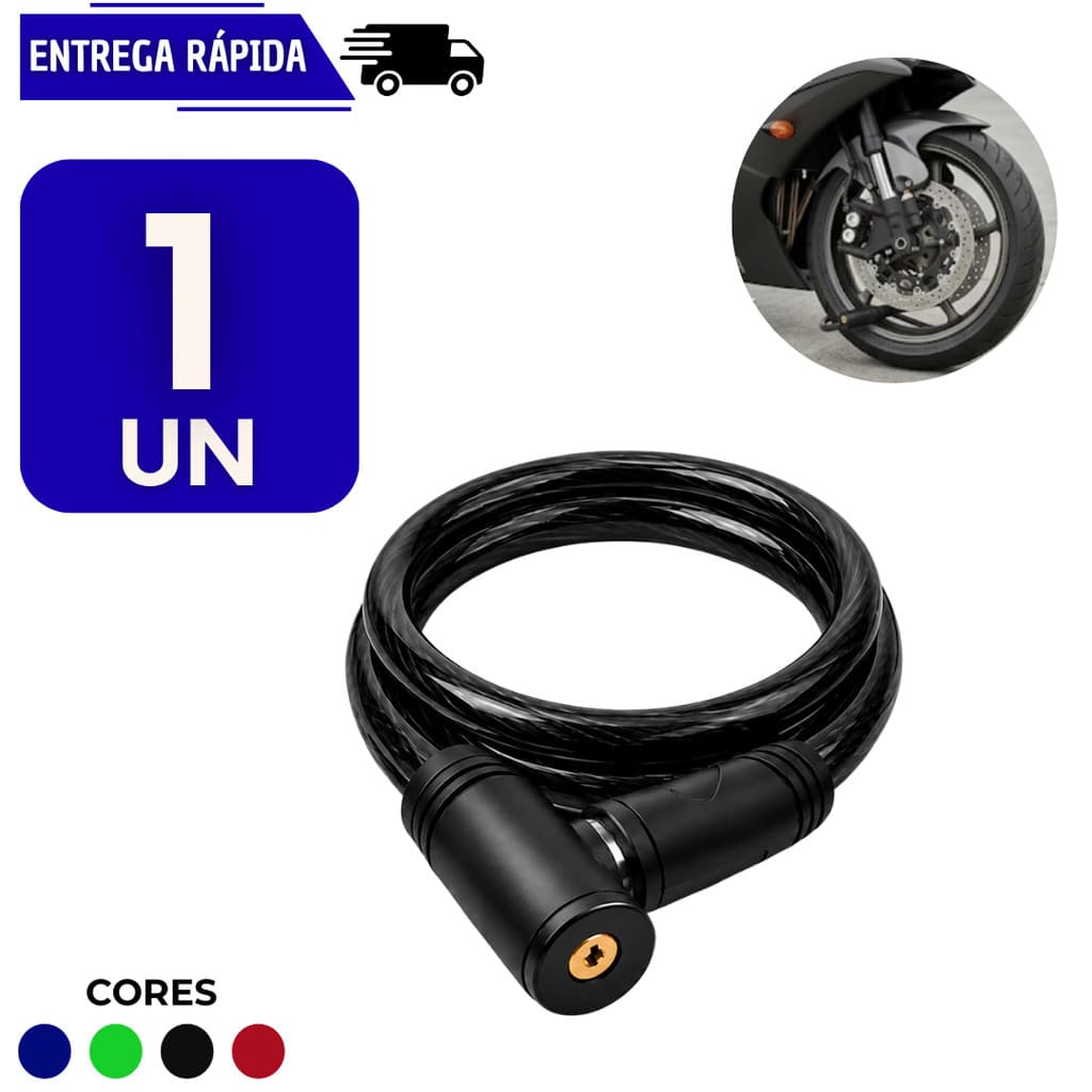 Corrente Cabo Cadeado De Segurança Para Moto Bicicleta Cabo De Aço Trava Com Chave Bike Anti Furto Grossa