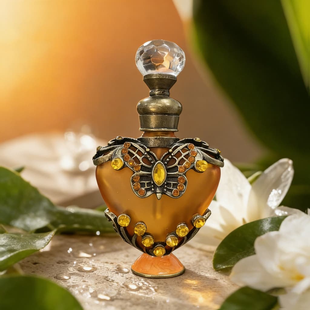 Exquisito frasco de perfume de vidro decorado com borboletas retrô, Dubai 10ML, beleza e cuidados pessoais, tamanho port