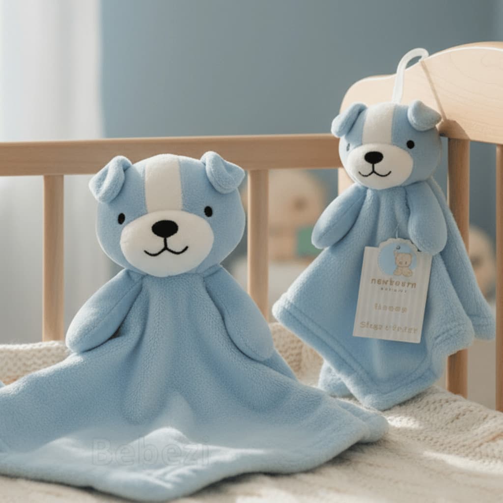 Naninha Bebê Premium Camesa - Cachorro Azul -  Paninho de Dormir - Antialérgico - Cachorrinho Azul