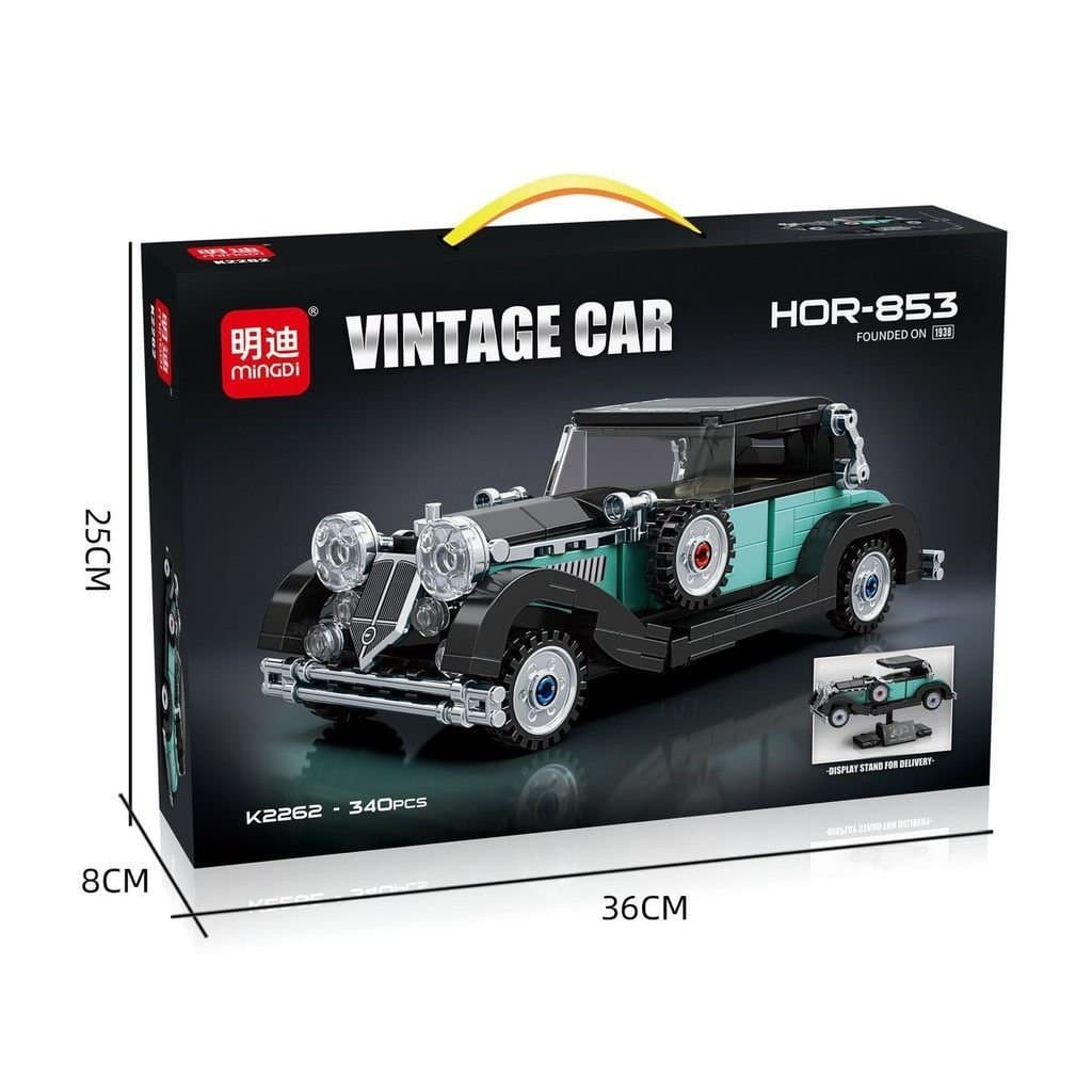 Compatível com blocos de montar Lego, brinquedos de montagem de modelos de carros clássicos retrô, coleção de modelos ed