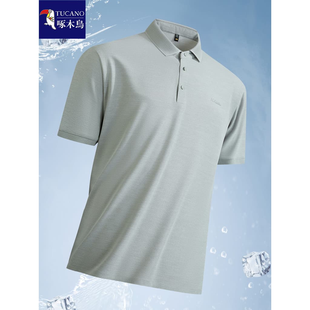 Woodpecker plus Fat plus Size Casual camisa POLO de manga curta 2026 verão novo estilo negócios pai camiseta masculina l