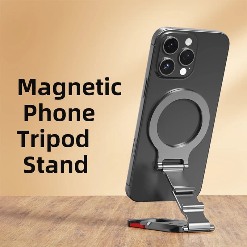 Suporte Magnético para Telefone, Suporte Dobrável para Celular, Montagem de Tripé com Parafuso 1/4, Suporte para Celular