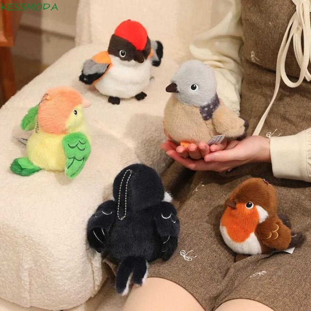 Pingente De Pelúcia De Pássaros Kesselmanmoda , Chaveiro De Pássaro Animal Fofo De Simulação , Boneca Realista