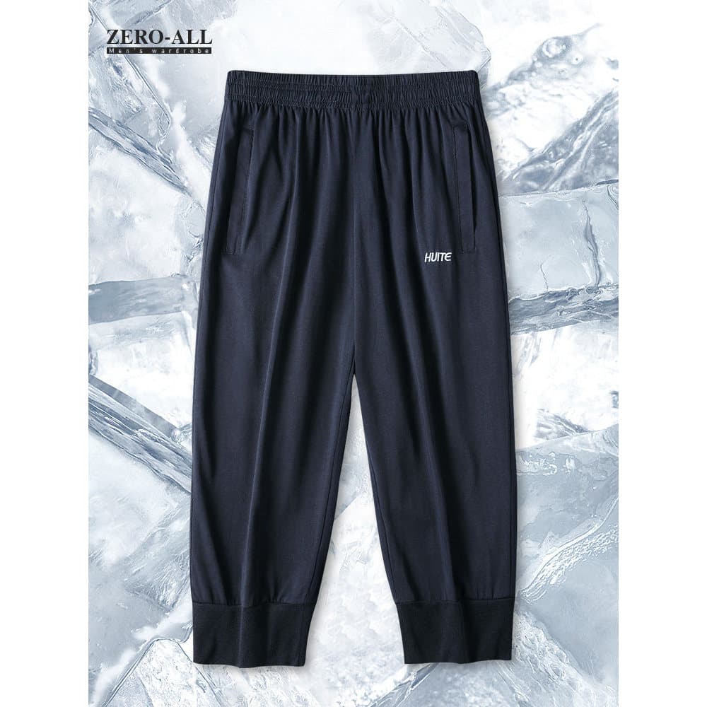 Calça Cropped do Pai Masculina Solta Exterior Desgaste Verão Meia-Idade Idosos Extra Grande