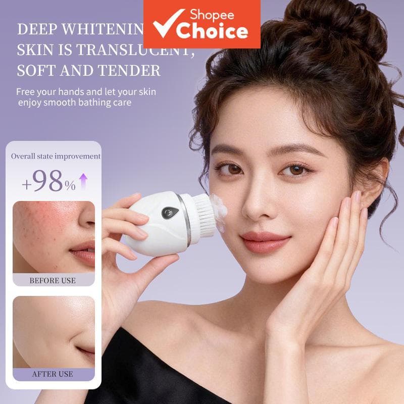 Escova Facial de Vibração Acústica | 3 Modos | 3 Cabeças de Escova | limpador facial com limpeza profunda para pele