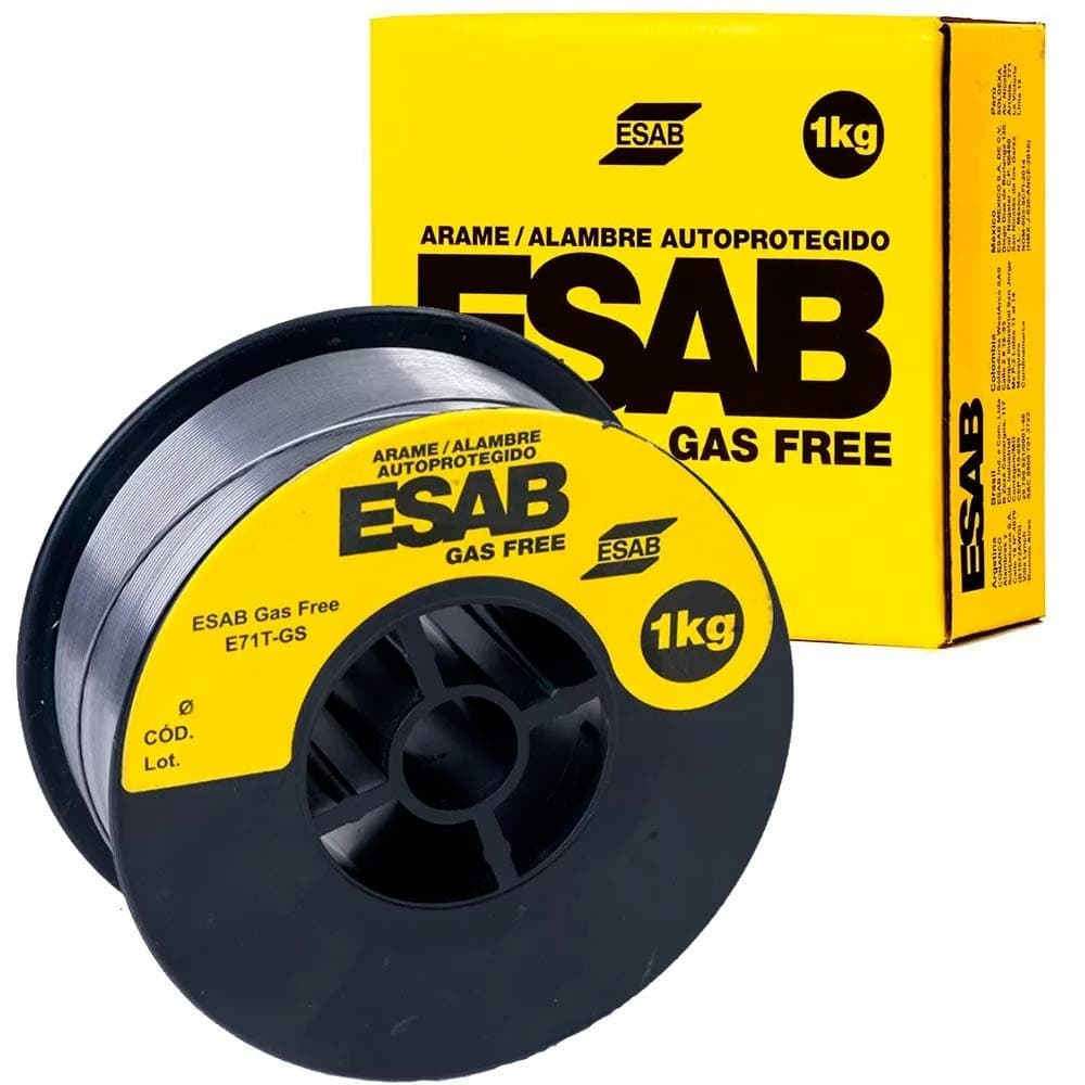 Arame para solda mig 0,8 mm 1 kg uso sem gás - Gas Free Esab