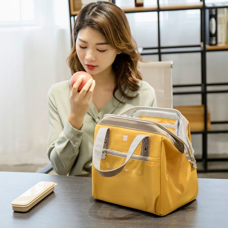 Lancheira bolsa saco de isolamento folha de alumínio engrossado lancheira saco com almoço mão transportar escritório tra