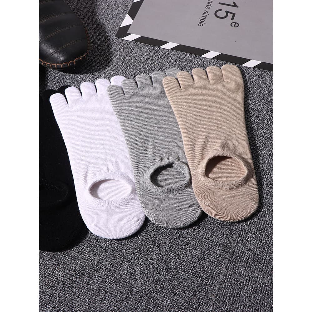 Meias de cinco dedos meias masculinas tubo curto baixo-Top meias de dedo dividido 5 dedos meias de algodão absorvente de