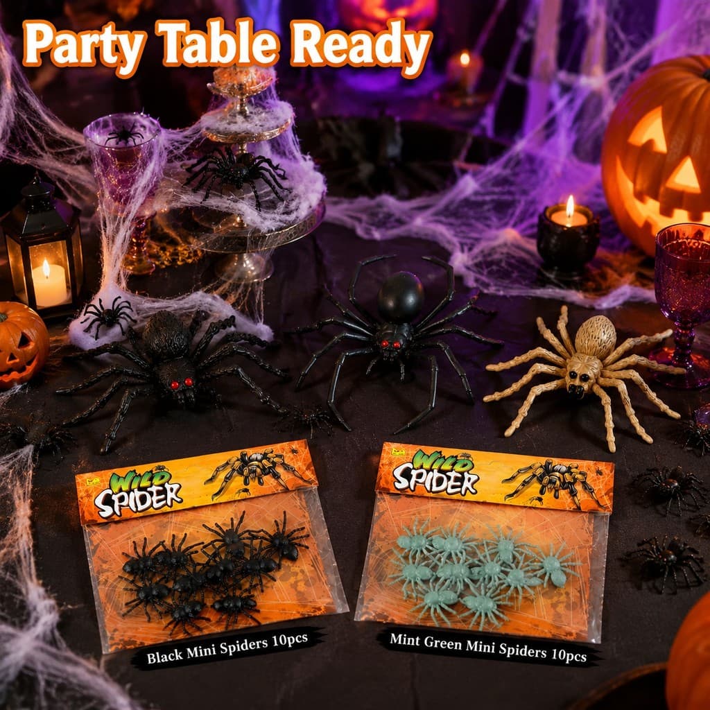 1 Unidades/Pacote Aranhas Decorativas De Halloween Para Janela Lareira Escada Web Pano E Cena De Casa Assombrada