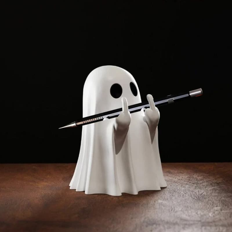 Estatueta Engraçada De Fantasma De Dedo-Mini Decoração Fofa De Halloween Para Prateleira E Lareira-Peça Central De Mesa