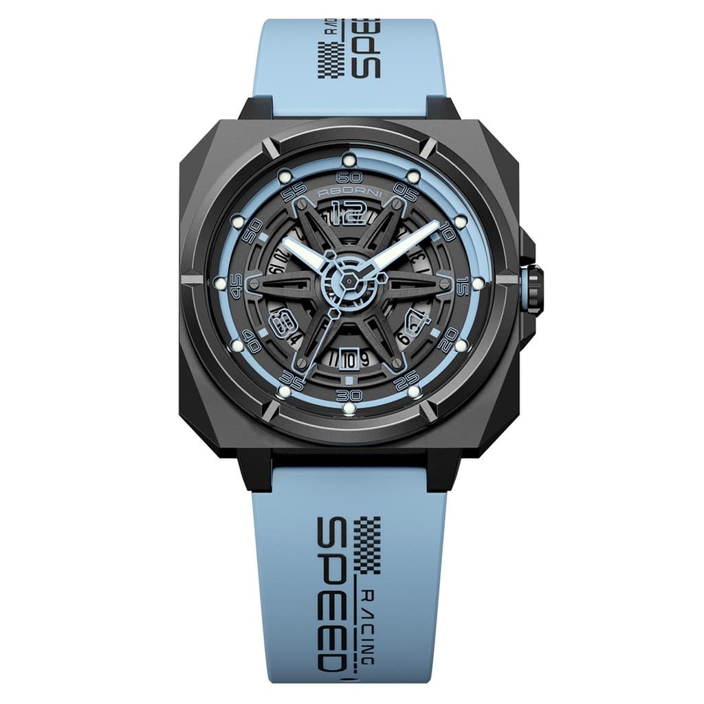 Star Track série quadrado relógio masculino estilo mecânico tendência esportiva quartzo Silicone fita calendário relógio