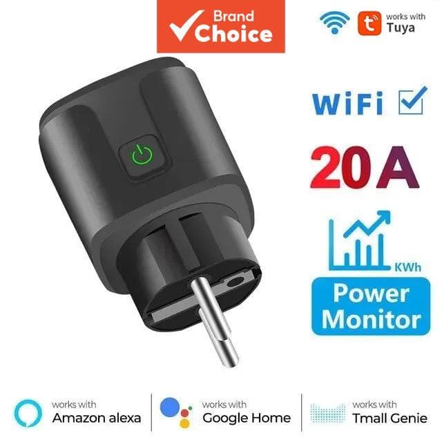 Tomada Inteligente AXUS WiFi 16A/20A Controle por Voz Monitoramento de Energia Função de Temporizador Compatível com