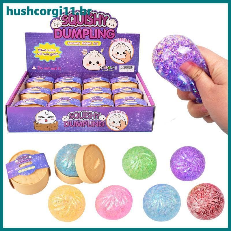 Brinquedo Colorido Do Aperto Bolinho Brilho De HUSH-Squishy Sensorial Alívio Estresse BR