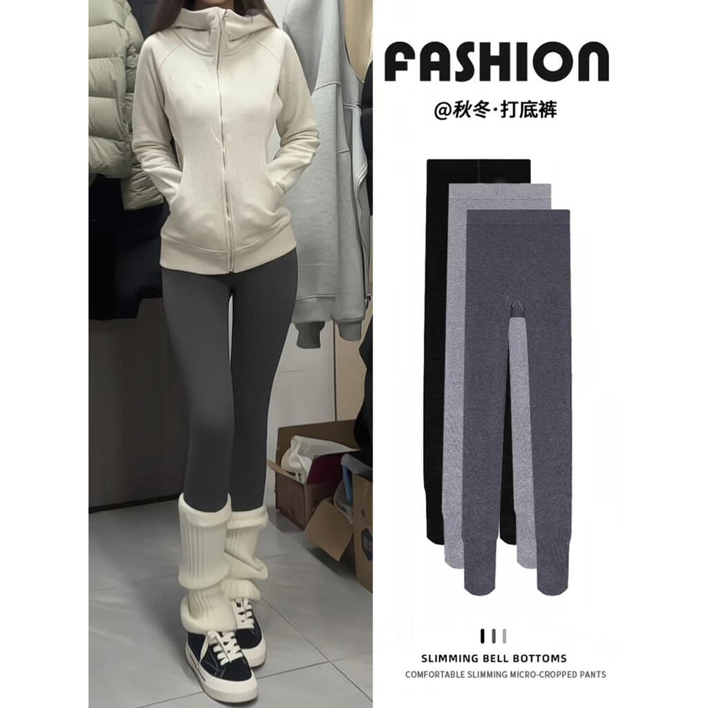 Forro de lã engrossado Leggings quentes feminino inverno 2026 novo estilo pequeno exterior usar cintura alta mais magro