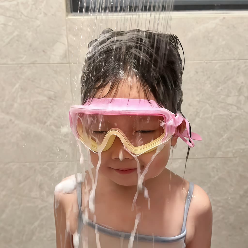 Crianças banho à prova dwaterproof água óculos shampoo ferramenta útil bebê tampa de retenção de água óculos crianças sh