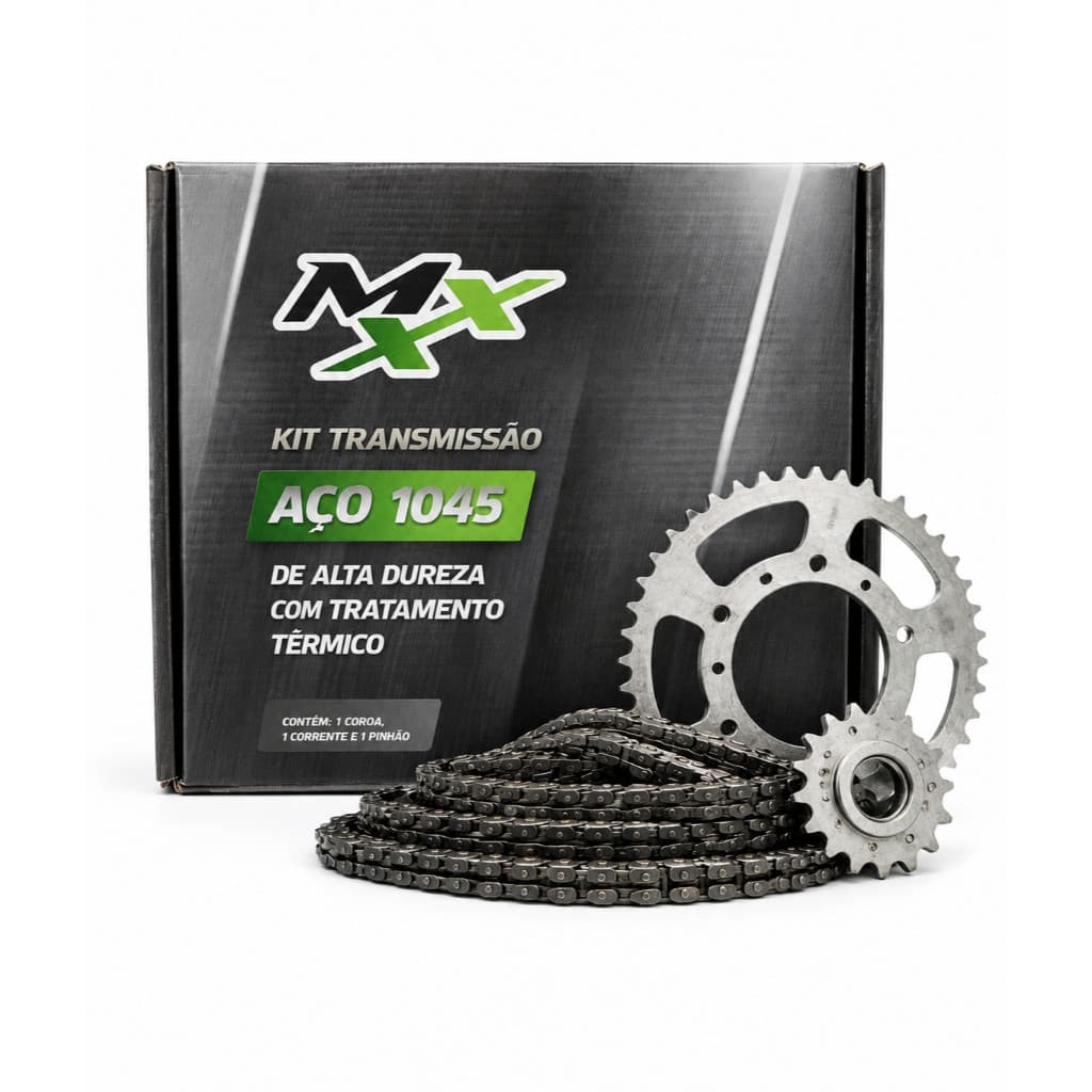 Kit Transmissão Relação  Bros 160 e XRE 190 Coroa 48 Pinhão 16 Aço 1045