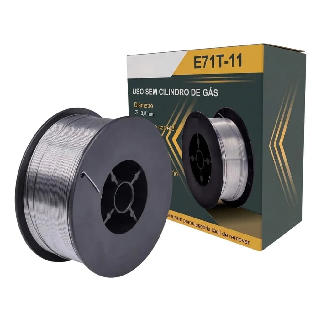 Arame Solda Mig Tubular Uso Sem Gás E71t-11 0,8mm 1kg