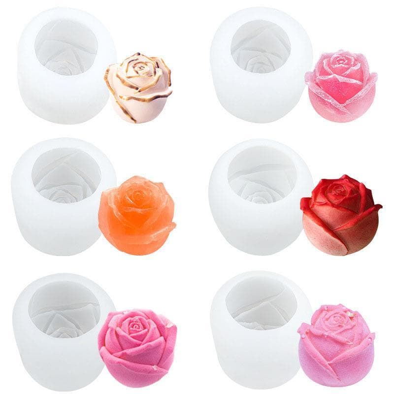 Forma de rosa molde de silicone cozimento Mousse bolo grau alimentício molde de silicone artesanal sabão vela forma flor