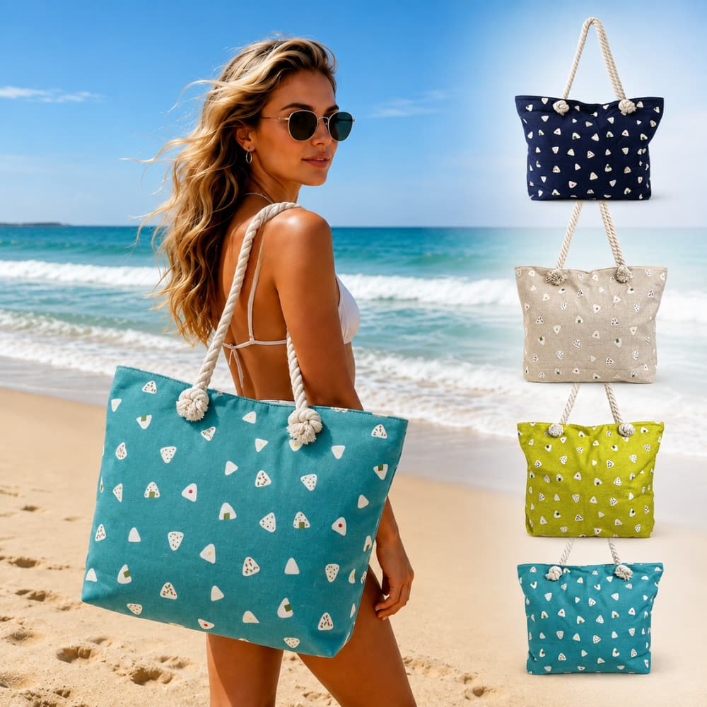 Bolsa Elegante Feminina Grande de Praia com Alça de Corda Bastante Resistente