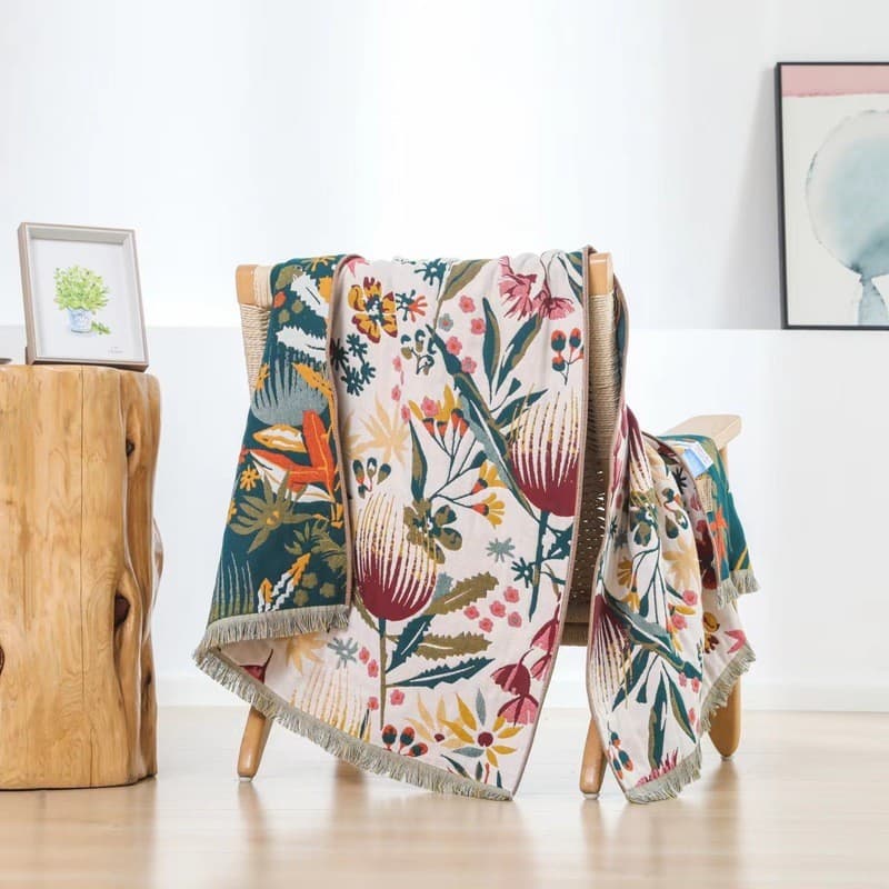 Novo estilo toalha de banho de gaze 4 camadas Jacquard sofá toalha de banho grupo compra presente pedido toalha de banho