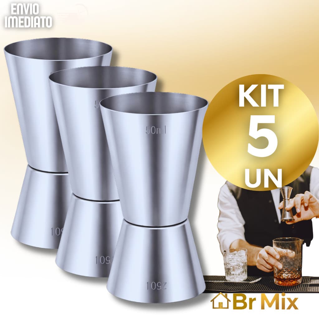 Utensílios Dosador de Bebida Duplo para Drink Inox 25ml 50ml Bar Drinks Bebidas Praticidade