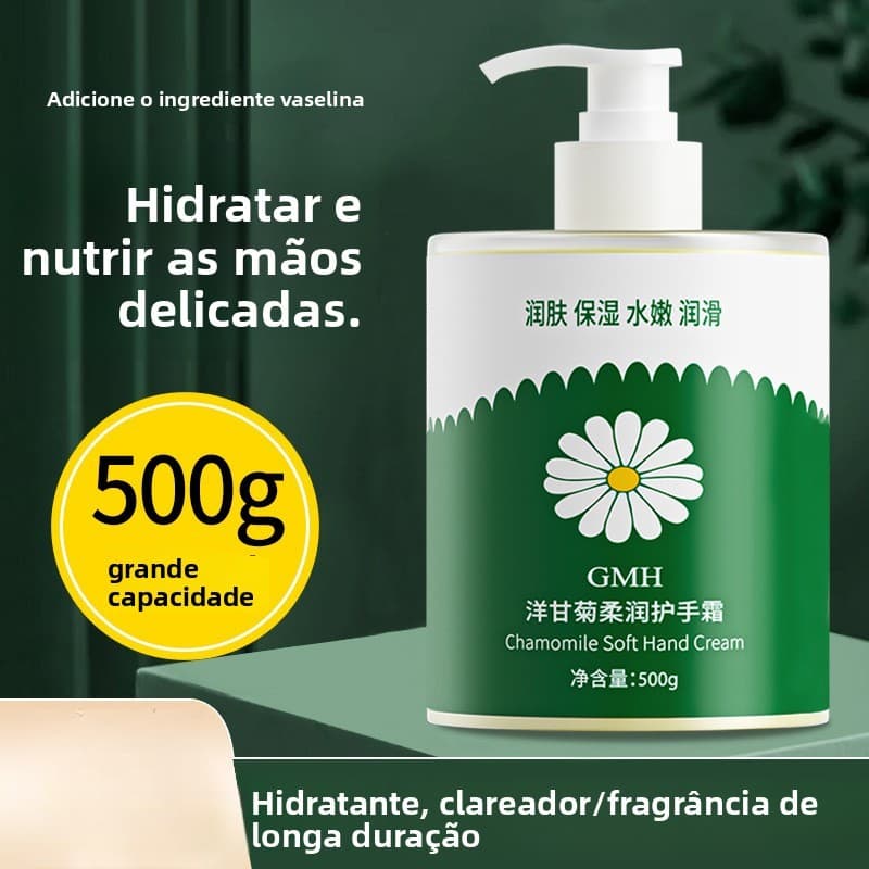 Creme para as Mãos Camomila 500g Hidratante de Grande Capacidade Quatro Estações Adequado para Unissex