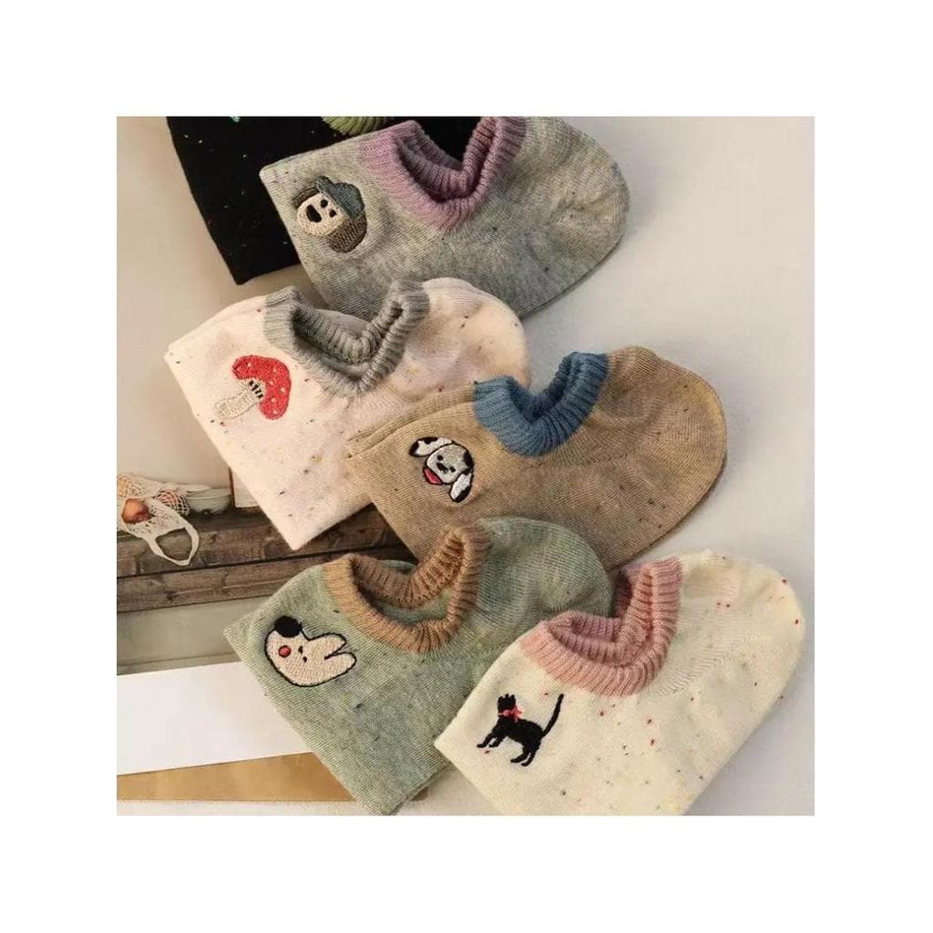 Meias de desenho animado japonês feminino barco meias verão estilo fino ideia fio ins na moda estilo coreano bonito boca