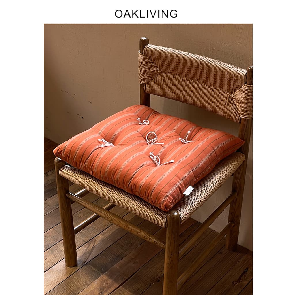 Oakliving Premium luz luxo listrado almofada cadeira almofada quadrada casa jantar cadeira almofada escritório confortáv