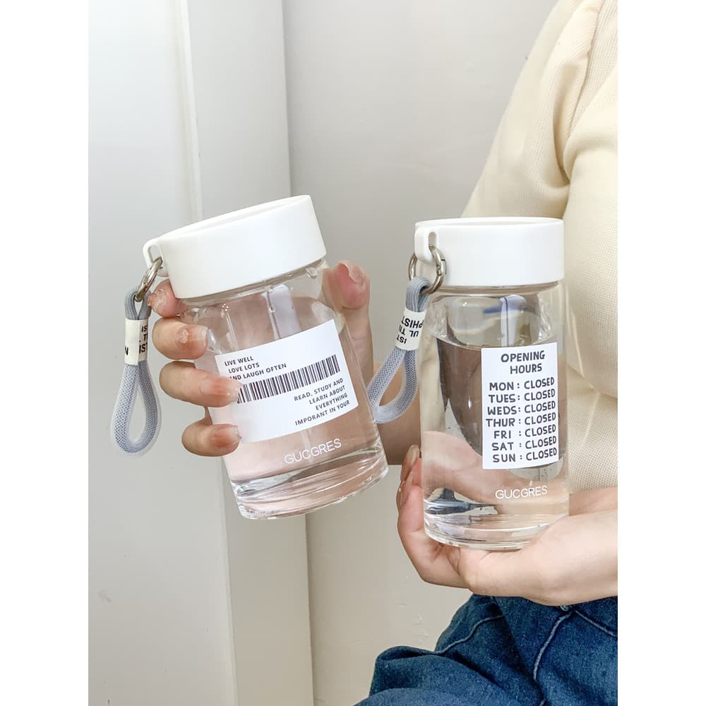 Copo de suco feminino de vidro de borosilicato alto portátil xícara de chá estudante copo de leite escritório doméstico