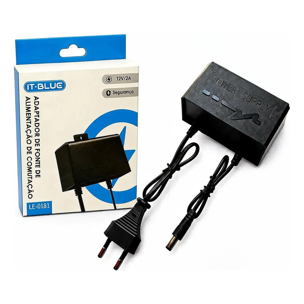 Fonte de Alimentação 12V 2A Bivolt P4 Para Câmera de Segurança CFTV Speed Dome DVR Roteador e Modem