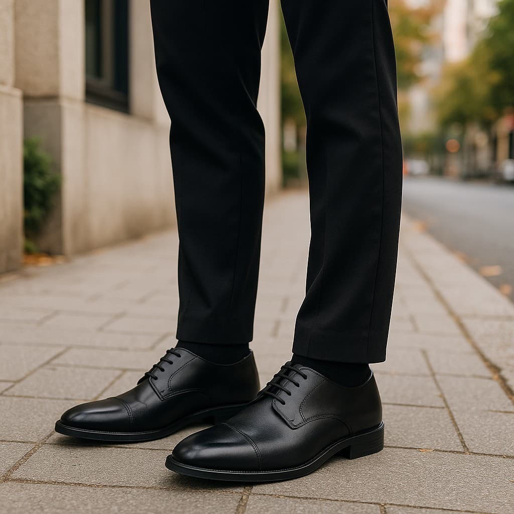 Kit Sapato Social Masculino Moderno Formal de Amarrar com Relógio Analógico