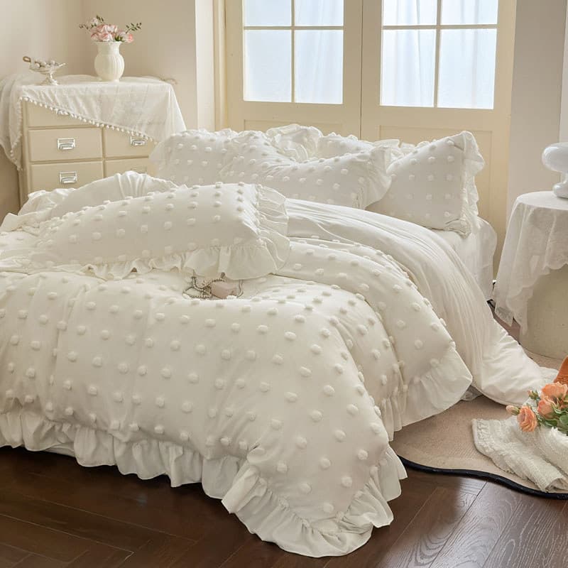 Luz de luxo estilo princesa totalmente lavado algodão conjunto de quatro peças Jacquard colcha capa folha estilo casa ca