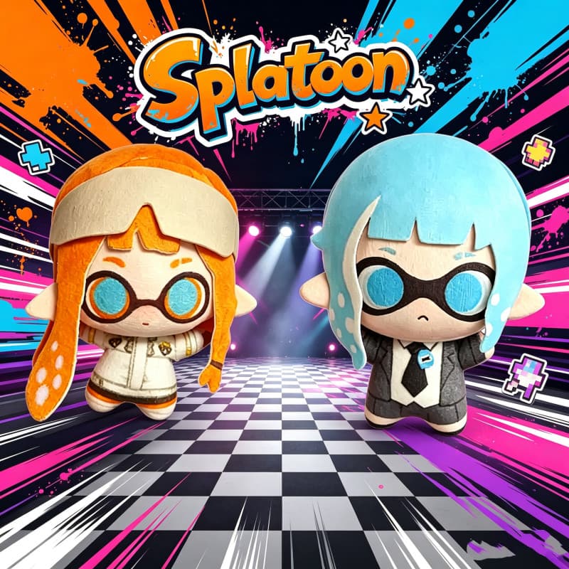 Splatoon 3 Mandy Boneca de Algodão Nunu de 10cm, Chaveiro de Pelúcia, Brinquedo de Pelúcia para Jogos, Enfeite de Bolsa,