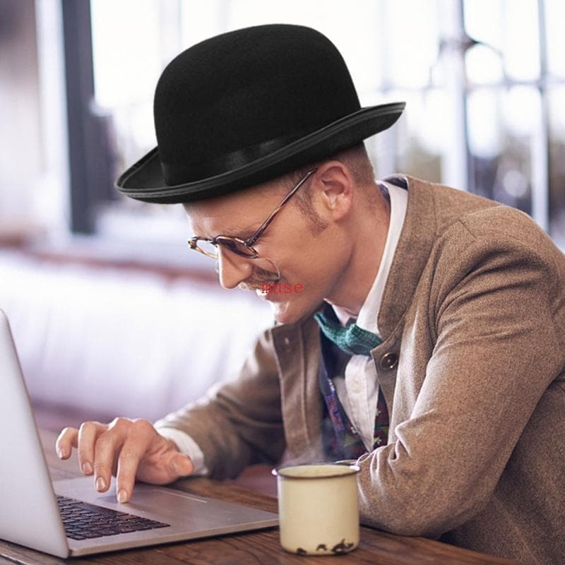 muse Leve Mágico Chapéus Gravata Borboleta Para Mulheres Homens Gorro De Tecido Grosso Com Borda Tempos Modernos Jazz Ch