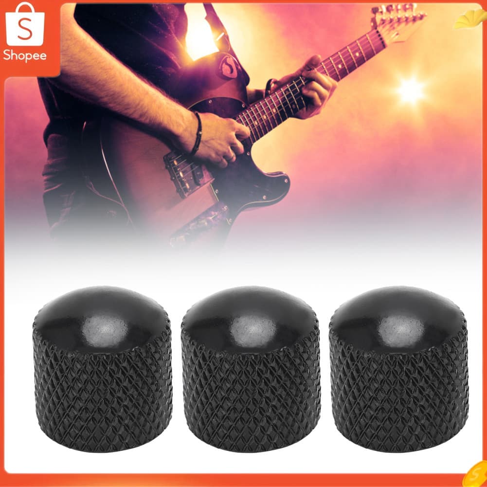 3 pçs botão de controle da guitarra metal abs botões tom volume conjunto para elétrico tamanho compacto leve