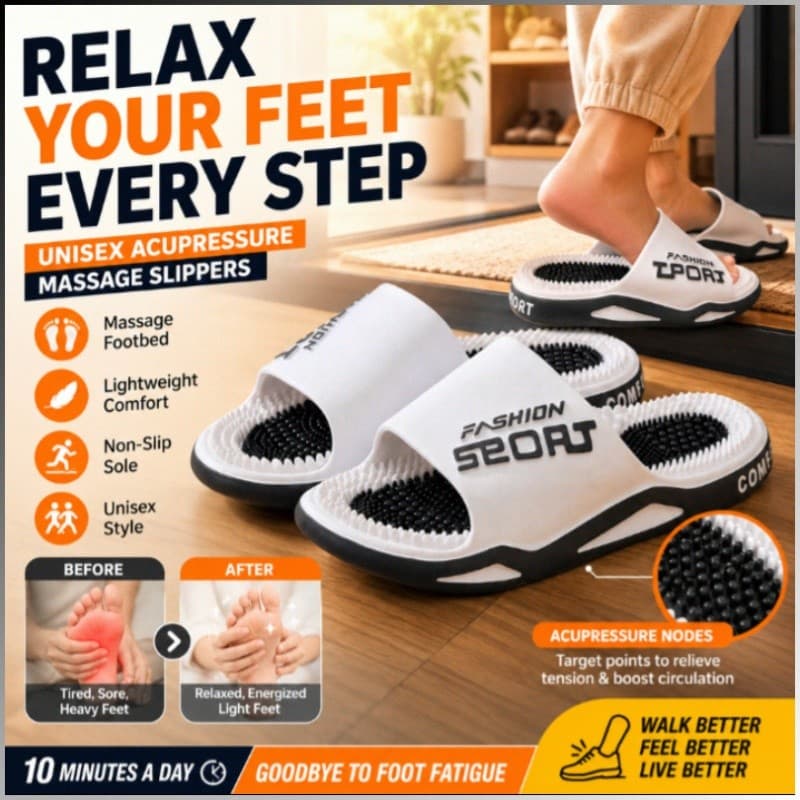【Massagem Relaxante】Chinelo de Massagem para os Pés Unissex/Pontos de Pressão/Verão/Praia